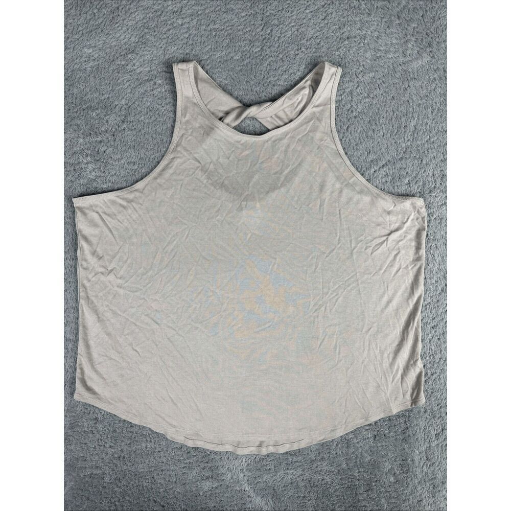 AVIA Women's Athletic Twisted Back Sleeveless Tank Top XXXL 22 Tan Ribbed